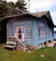 Exterior Watch Island cabin.